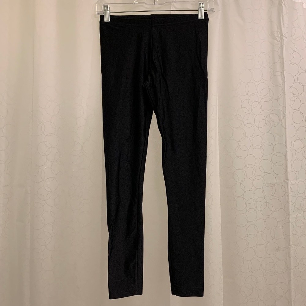 American apparel shiny black leggings small